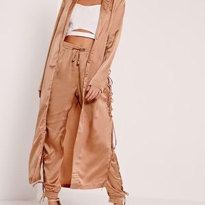 Missguided satin duster and jogger